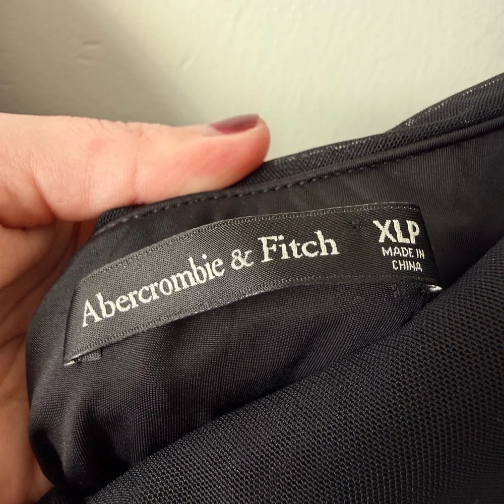 Abercrombie & Fitch Black Off-Shoulder Ruched Maxi Dress